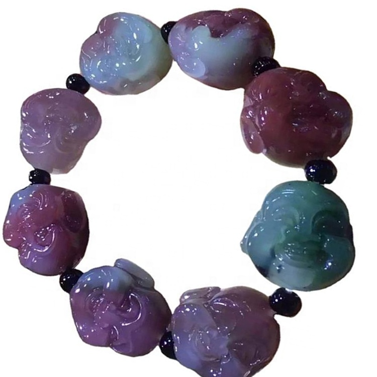 Verde-Levanto ឆ្លាក់អង្កាំព្រះពុទ្ធអធិដ្ឋានគ្រឿងអលង្ការ ខ្សែដៃ agate 36