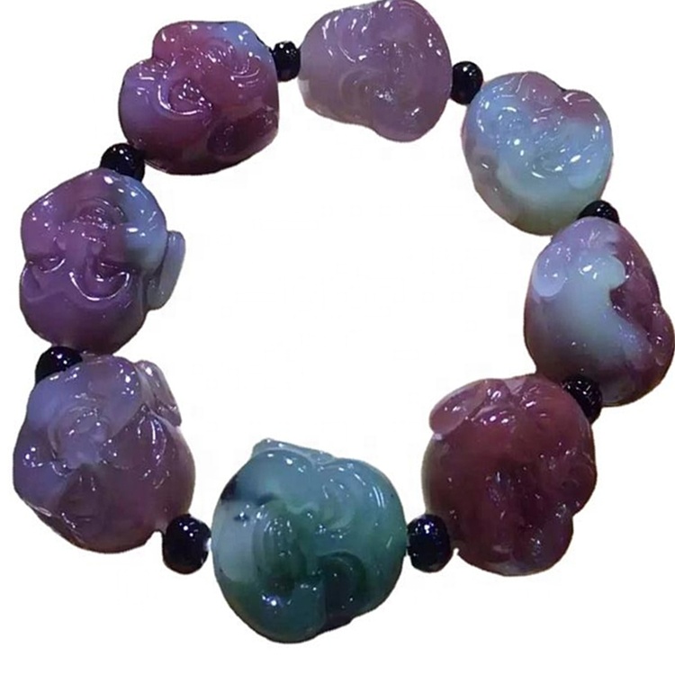 Verde-Levanto ឆ្លាក់អង្កាំព្រះពុទ្ធអធិដ្ឋានគ្រឿងអលង្ការ ខ្សែដៃ agate 38