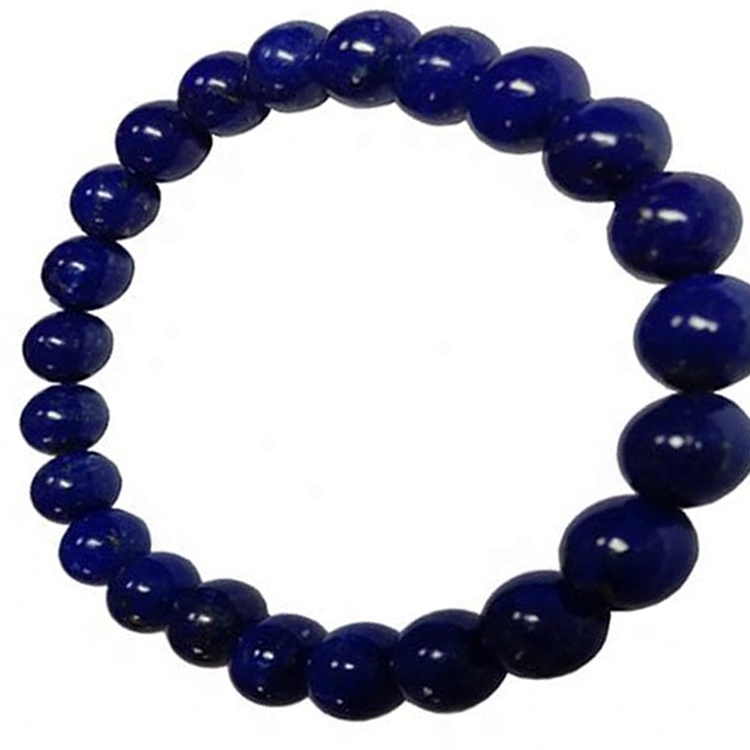 Genuino Bracciale in pietra preziosa Lapis Lapis Lazuli Gemstone Stretch Torro Braccialetto di cristallo Bracciale gioielli 33