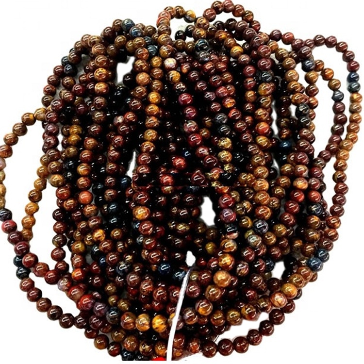 Labing Maayo nga Presyo Natural Gemstone Breseret nga Hingpit nga Ball Pieter Piertersite Strand Prendlet 7