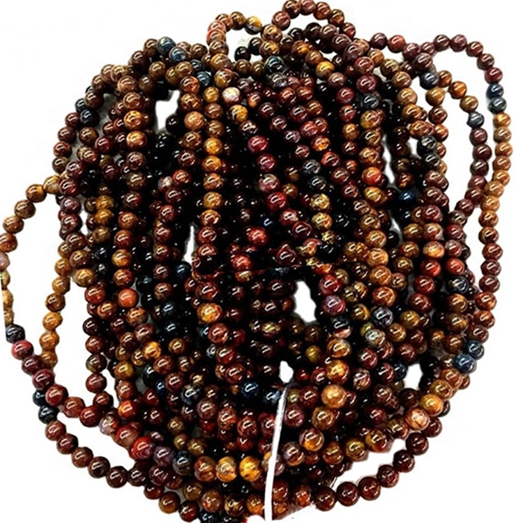 Labing Maayo nga Presyo Natural Gemstone Breseret nga Hingpit nga Ball Pieter Piertersite Strand Prendlet 15