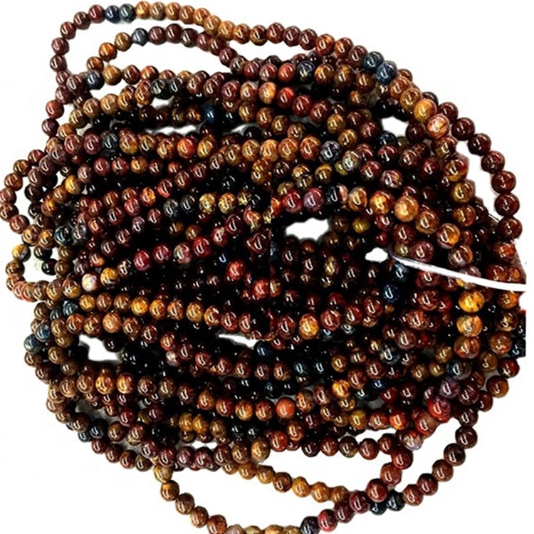 Labing Maayo nga Presyo Natural Gemstone Breseret nga Hingpit nga Ball Pieter Piertersite Strand Prendlet 13