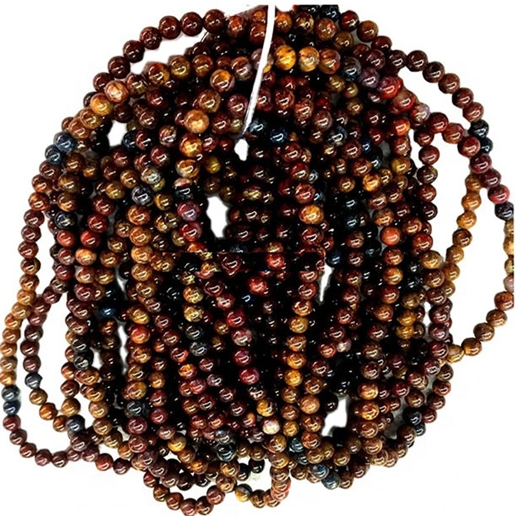 Labing Maayo nga Presyo Natural Gemstone Breseret nga Hingpit nga Ball Pieter Piertersite Strand Prendlet 11