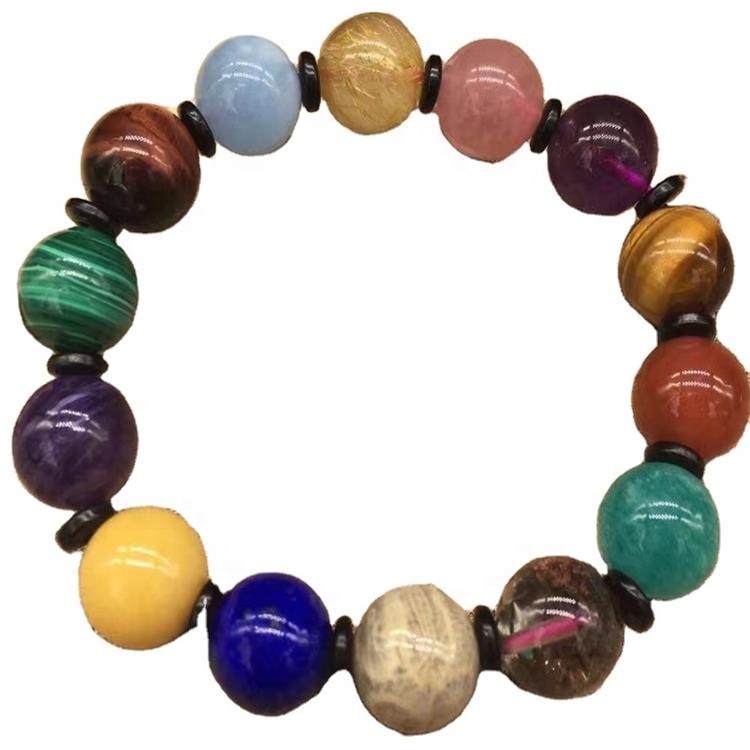 自然和真正的不同寶石圓珠使時尚手鐲批發 30