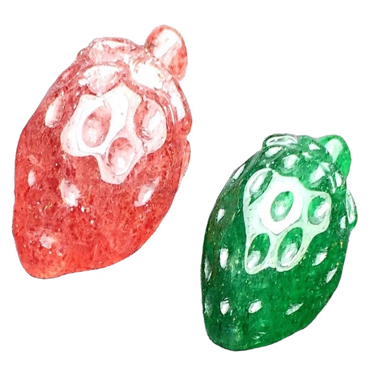 రత్నం స్ట్రాబెర్రీ క్వార్ట్జ్ చెక్కిన పువ్వులు / పక్షులు / జంతువులు స్టోన్స్ టోకు తయారు 34