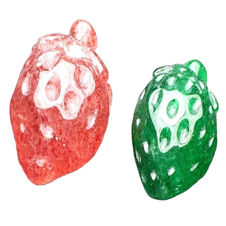 రత్నం స్ట్రాబెర్రీ క్వార్ట్జ్ చెక్కిన పువ్వులు / పక్షులు / జంతువులు స్టోన్స్ టోకు తయారు 32
