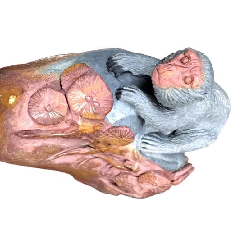 Tangan gawenan tangan ngukir patung gaya monyet / patung agate 36