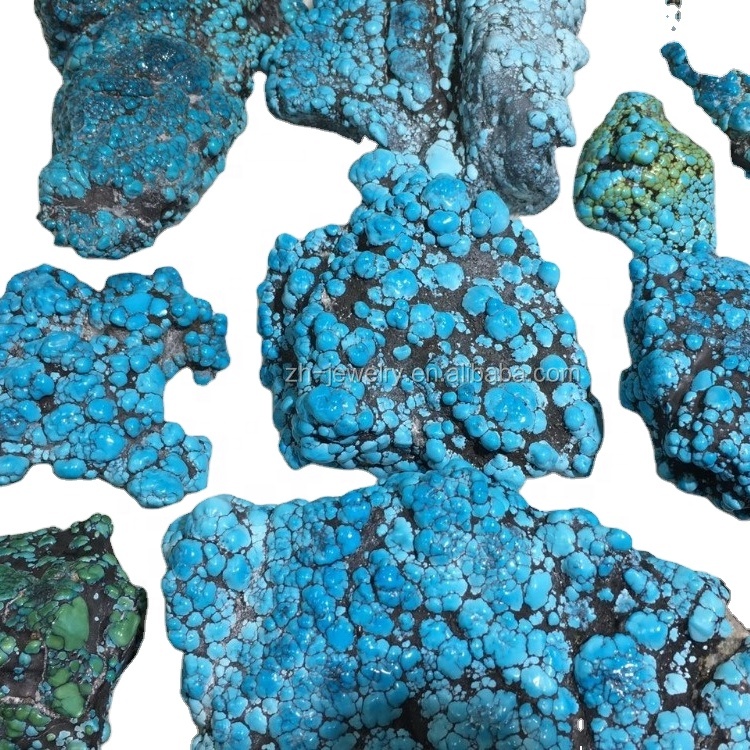 Spider Web Dark Blue Turquoise Matrix Rough Cao cấp Ngọc lam từ Mỏ Cloudly Turquoise 9