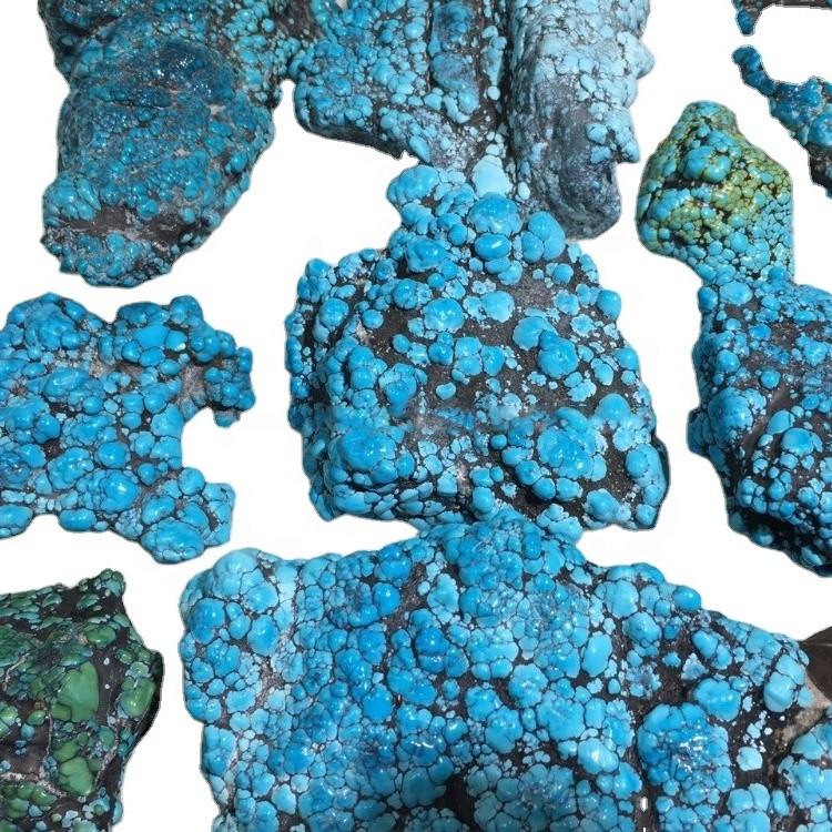 Spider Web Dark Blue Turquoise Matrix Rough Cao cấp Ngọc lam từ Mỏ Cloudly Turquoise 13