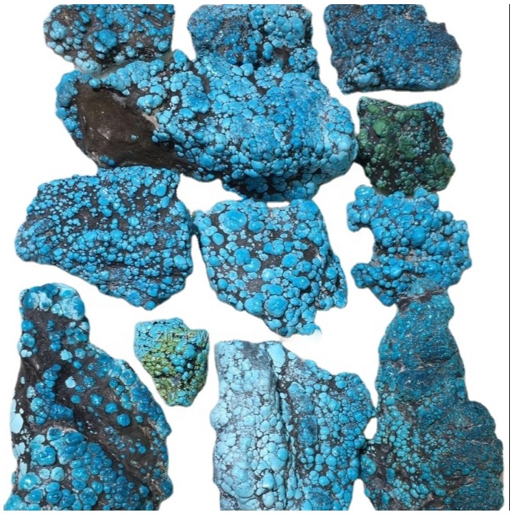 Spider Web Dark Blue Turquoise Matrix Rough Cao cấp Ngọc lam từ Mỏ Cloudly Turquoise 15