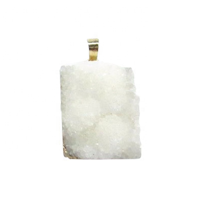 Hot Sale 20mm oant 40mm Cush-foarm Crystal Druzy Electropate Gemstone Pendant 7
