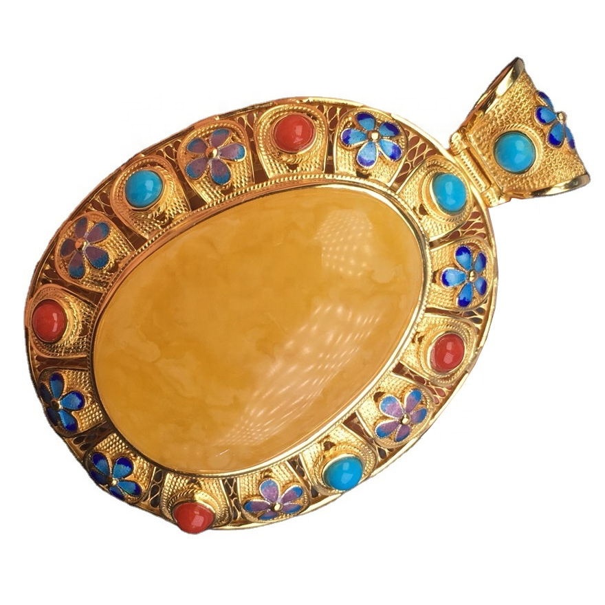 Hình bầu dục màu vàng mã não độc lập. Mặt dây chuyền tổng hợp đá quývarious. Mặt dây chuyền 13