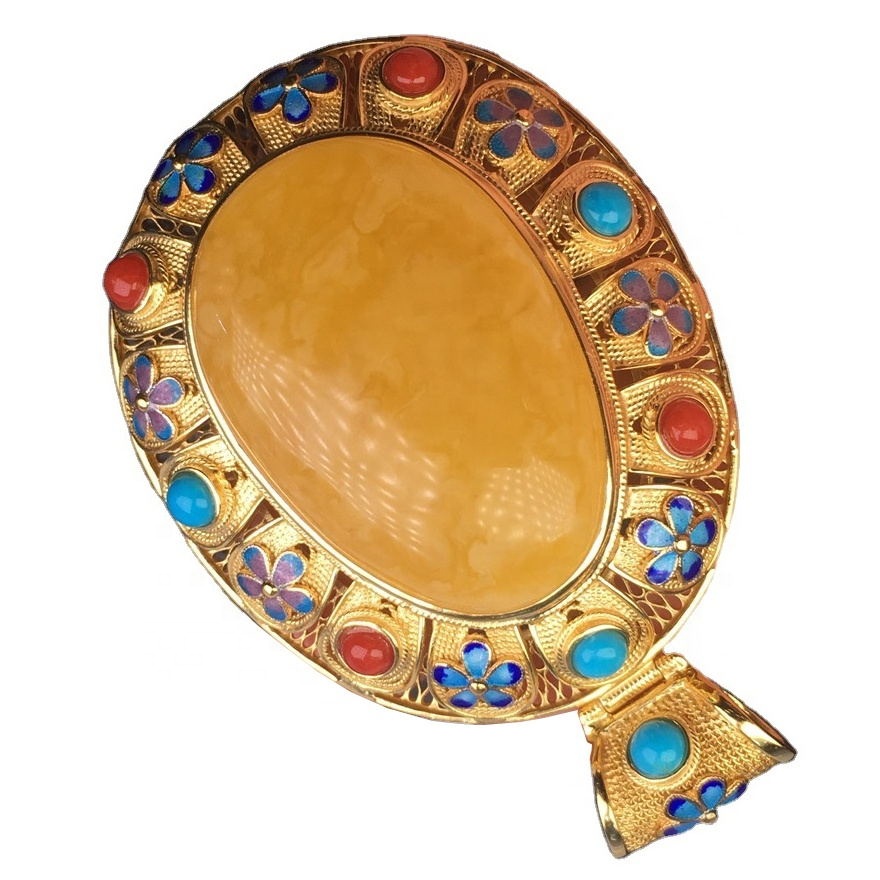 Hình bầu dục màu vàng mã não độc lập. Mặt dây chuyền tổng hợp đá quývarious. Mặt dây chuyền 15