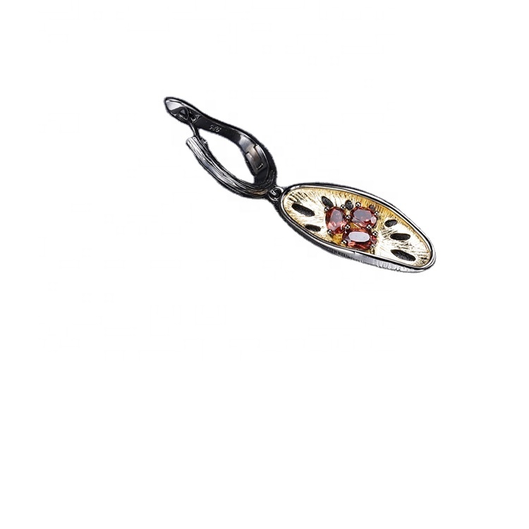 Alahas Fashion Wholesale 925 Sterling Silver Gold Plated Quartz Tear Drop Women Earrings 31