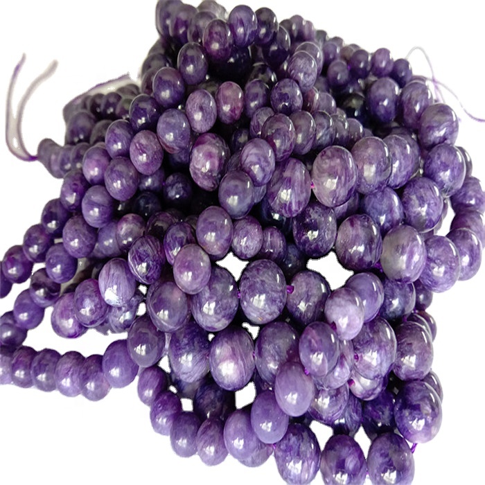 Purple Charoite Lausar perlur Grade 3a Round Shape 6mm 8mm 10mm 11
