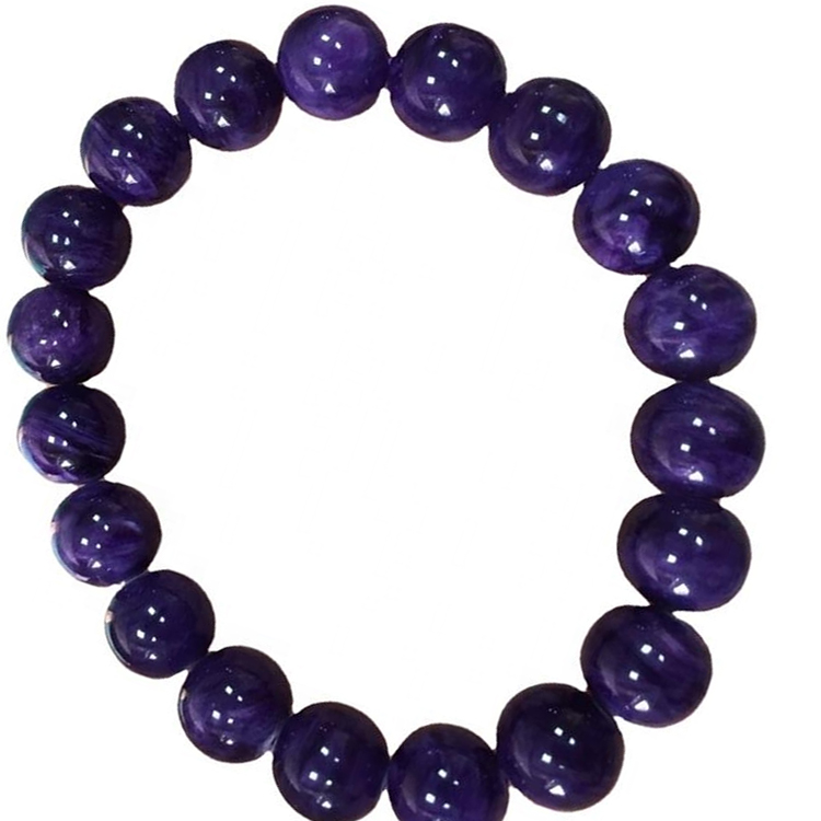 Top Quality Charoite Bead Armband Ný Rússneska Natural Gemstone Bangles Allt er 100% Natural Charoite 36
