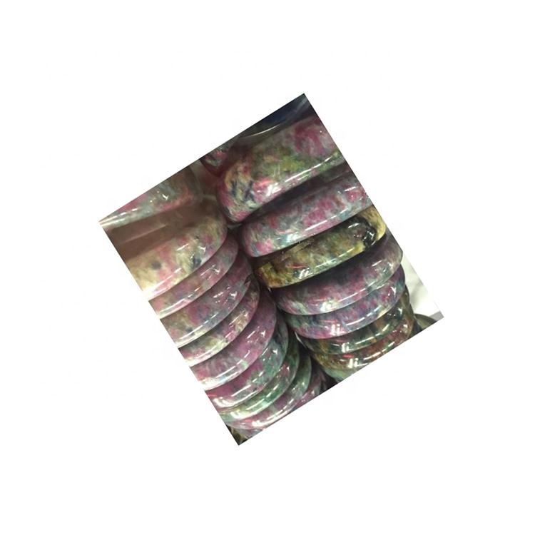 Rubí rojo de cristal de cuarzo en verde zoisite piedra pulsera brazalete para la venta 30