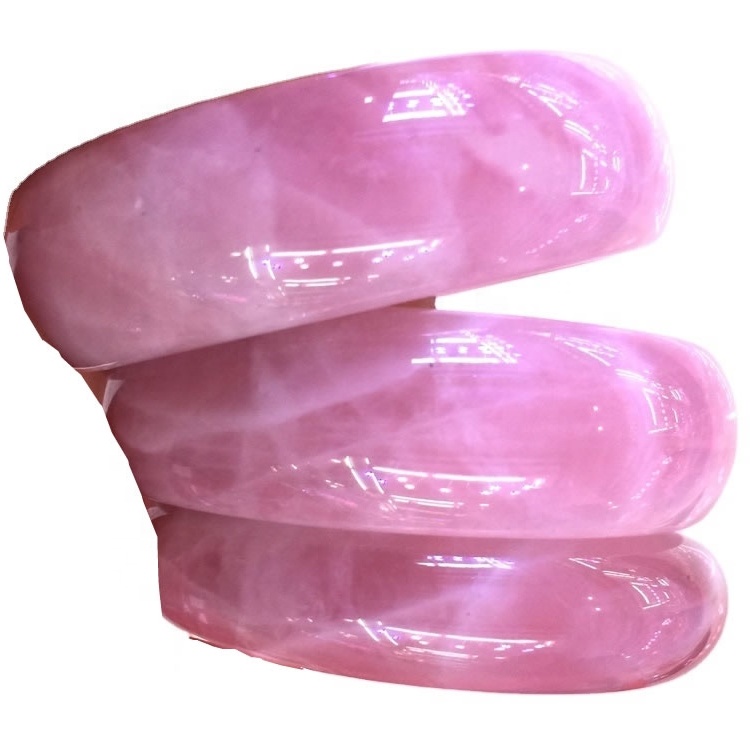 Gemstone զարդեր Crystal Madagasda Rose Quartz Chunky Bangle / Transparent Hot Sale Բնական ձեռնաշղթա 02 Bangles Normal Ala CMA 32