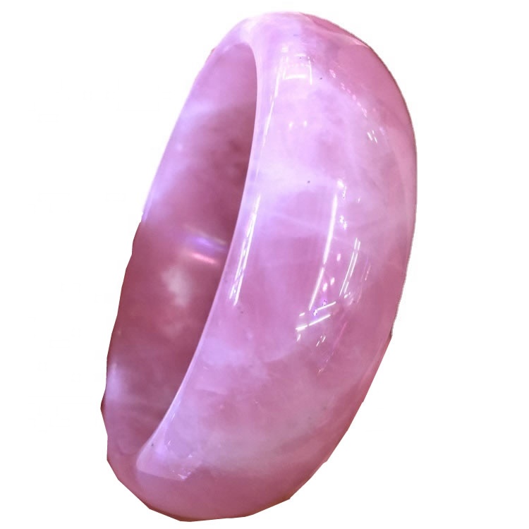 Gemstone զարդեր Crystal Madagasda Rose Quartz Chunky Bangle / Transparent Hot Sale Բնական ձեռնաշղթա 02 Bangles Normal Ala CMA 34