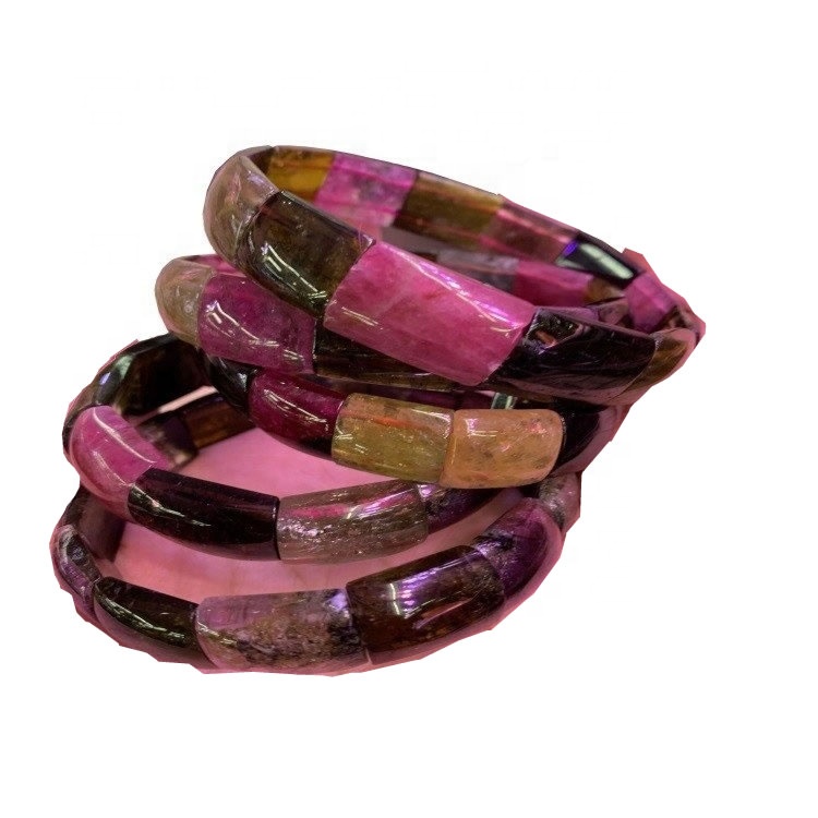 Hot-Sale Natural Colorful Tourmaline Bangle Gemstone Buat Gaya kegemaran anda untuk anda 30