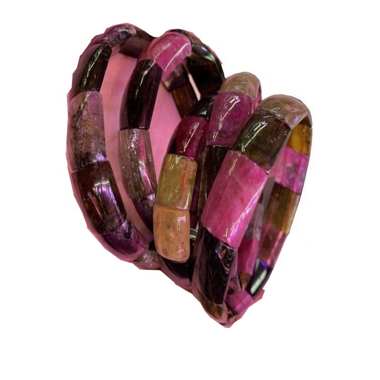 Hot-Sale Natural Colorful Tourmaline Bangle Gemstone Buat Gaya kegemaran anda untuk anda 32