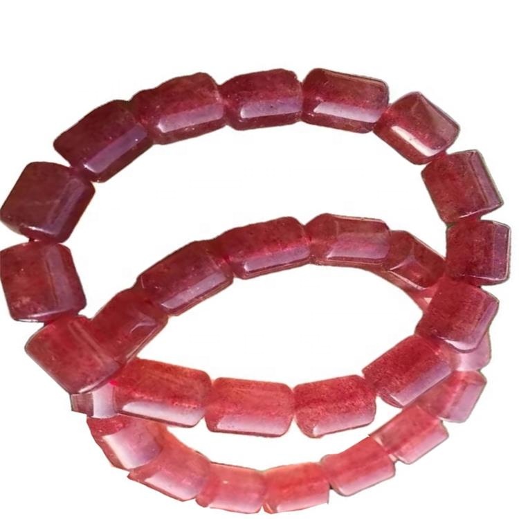 Braccialetto del braccialetto del braccialetto della pietra del quarzo della pietra del quarzo della fragola di colore rosso lucido del braccialetto del braccialetto di Braccialetto del braccialetto naturale 11