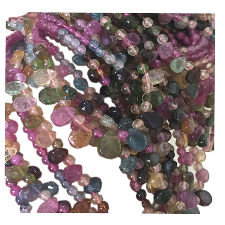 Gioielli con bracciale con perle di tormalina, rubellite e apirite di alta qualità 30