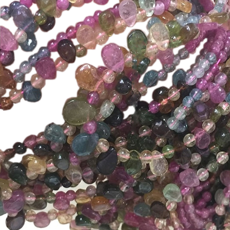 Gioielli con bracciale con perle di tormalina, rubellite e apirite di alta qualità 34