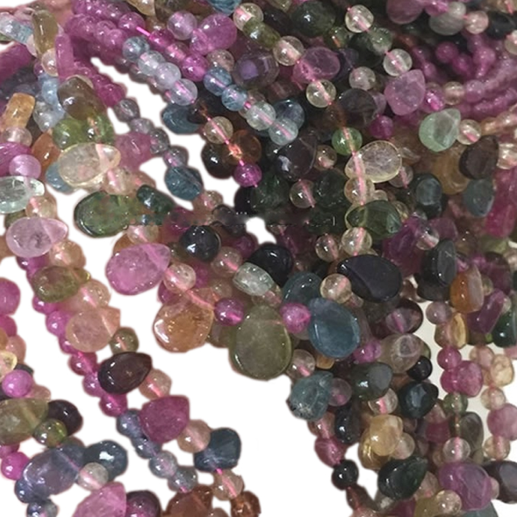 Gioielli con bracciale con perle di tormalina, rubellite e apirite di alta qualità 32