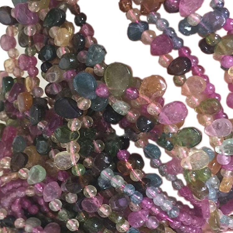 Gioielli con bracciale con perle di tormalina, rubellite e apirite di alta qualità 36