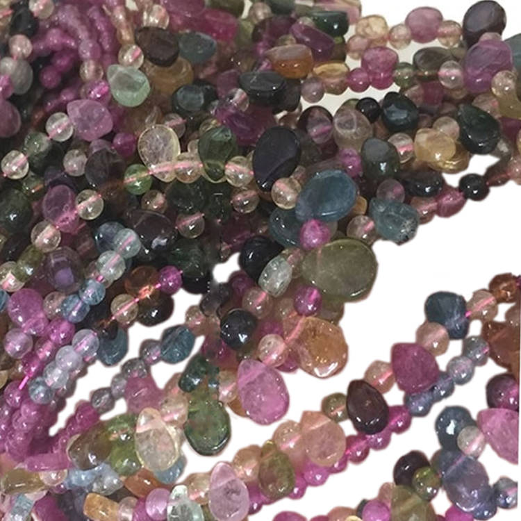 Gioielli con bracciale con perle di tormalina, rubellite e apirite di alta qualità 38