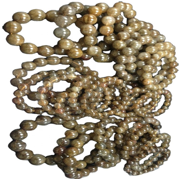 Nice umferð náttúrulega dýrmæta kopar rutilated kvars armband 28