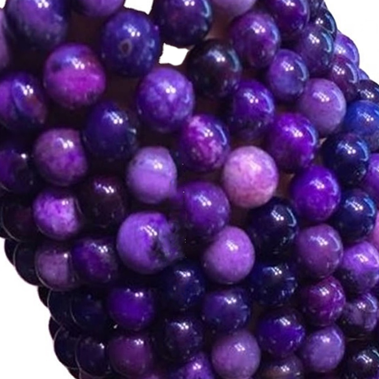 Hágæða Sugilite Round Perlur Bangle / Armband Gerðu heildsölu 34