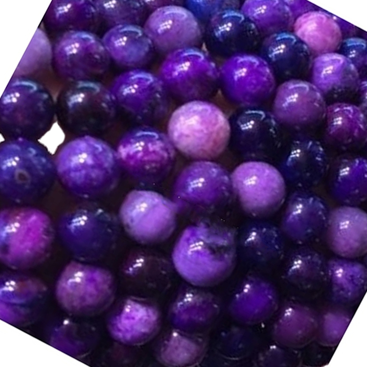 Hágæða Sugilite Round Perlur Bangle / Armband Gerðu heildsölu 36