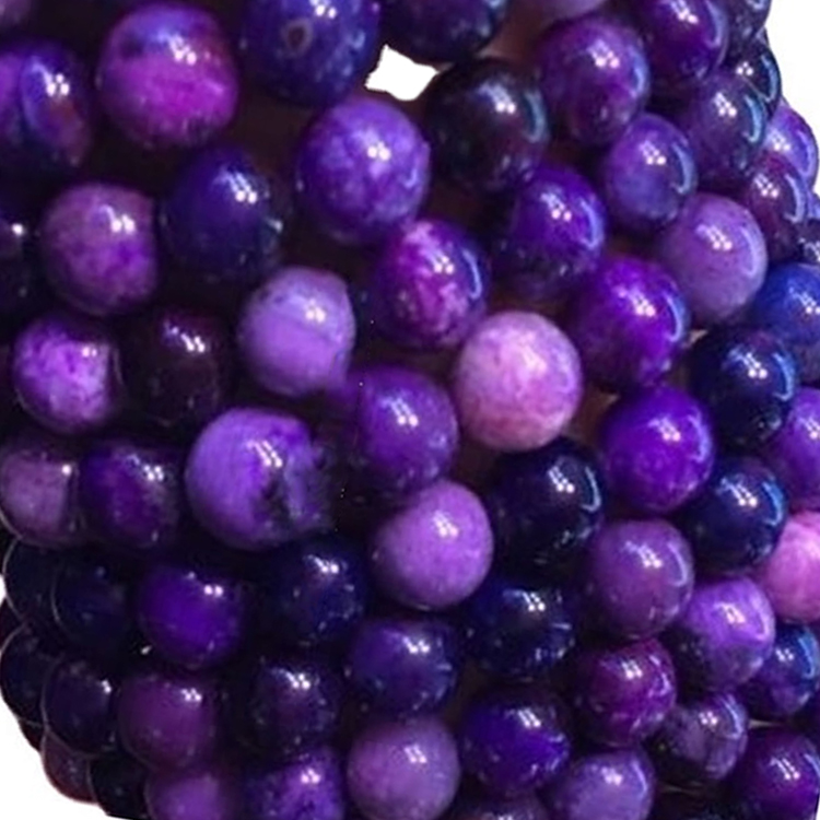 Hágæða Sugilite Round Perlur Bangle / Armband Gerðu heildsölu 38