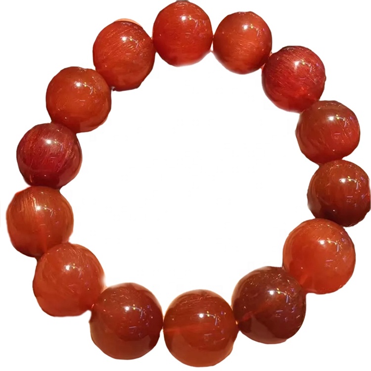 Red Rutilated Quartz Lớp Đá quý Đá quý Vòng đeo tay cho phụ nữ Vòng đeo tay có thể tùy chỉnh 30