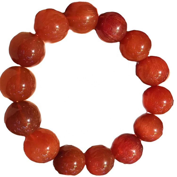 Red Rutilated Quartz Lớp Đá quý Đá quý Vòng đeo tay cho phụ nữ Vòng đeo tay có thể tùy chỉnh 34