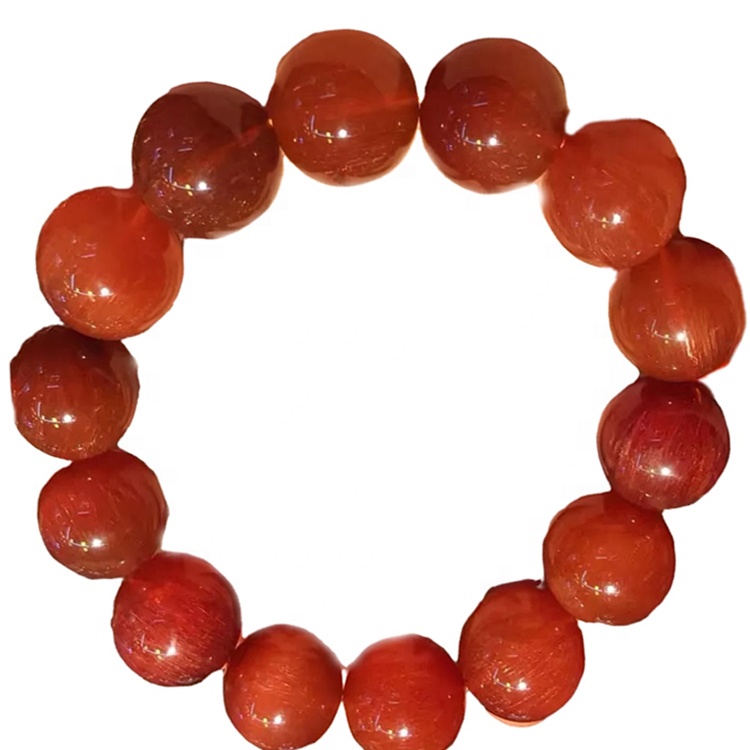 Red Rutilated Quartz Lớp Đá quý Đá quý Vòng đeo tay cho phụ nữ Vòng đeo tay có thể tùy chỉnh 36