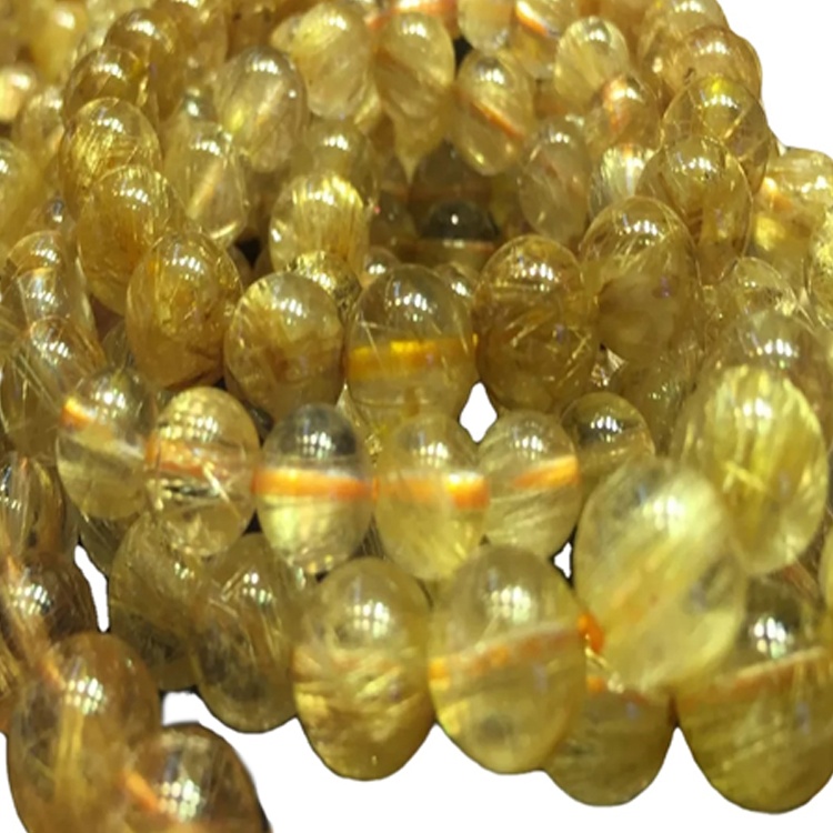 Pietra preziosa del quarzo rutilata dorata di alta qualità 6mm a 30mm Branelli rotondi Bracciali Quantità di massa Make Commercio all'ingrosso 30