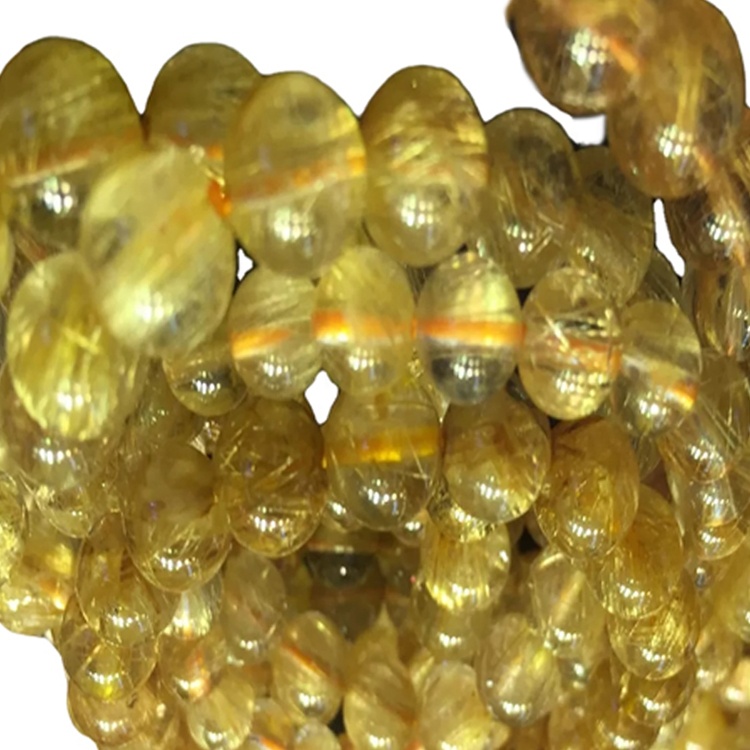 Pietra preziosa del quarzo rutilata dorata di alta qualità 6mm a 30mm Branelli rotondi Bracciali Quantità di massa Make Commercio all'ingrosso 32