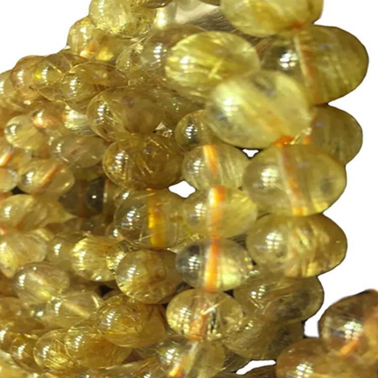 Pietra preziosa del quarzo rutilata dorata di alta qualità 6mm a 30mm Branelli rotondi Bracciali Quantità di massa Make Commercio all'ingrosso 34