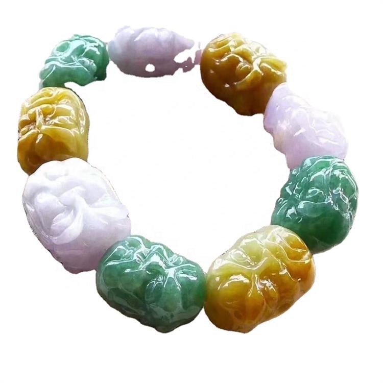 24mmx16mm rista perlur gera bekk Emerald Bangle Emerald armband gróft stein armband 31