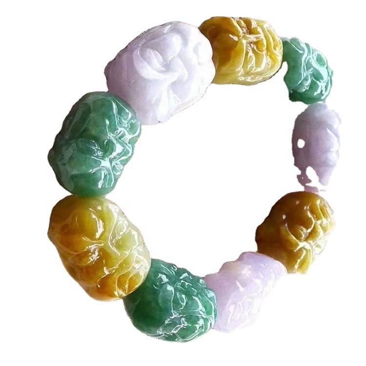 24mmx16mm rista perlur gera bekk Emerald Bangle Emerald armband gróft stein armband 33