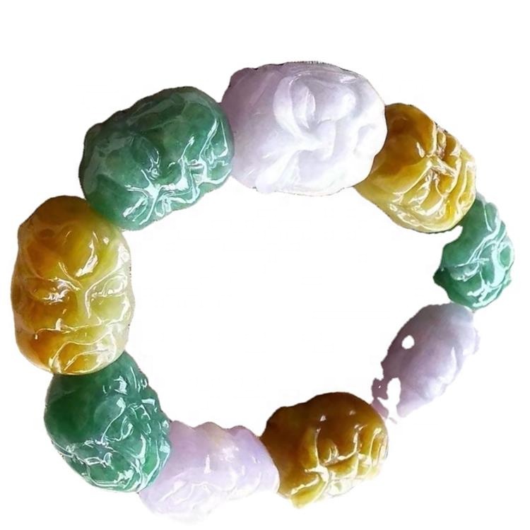 24mmx16mm rista perlur gera bekk Emerald Bangle Emerald armband gróft stein armband 35