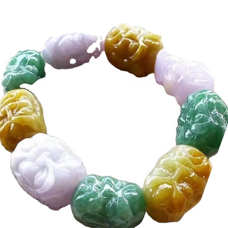 24mmx16mm rista perlur gera bekk Emerald Bangle Emerald armband gróft stein armband 39