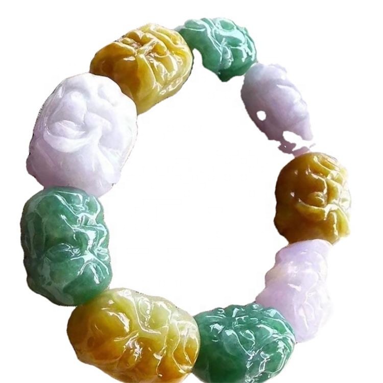 24mmx16mm rista perlur gera bekk Emerald Bangle Emerald armband gróft stein armband 37