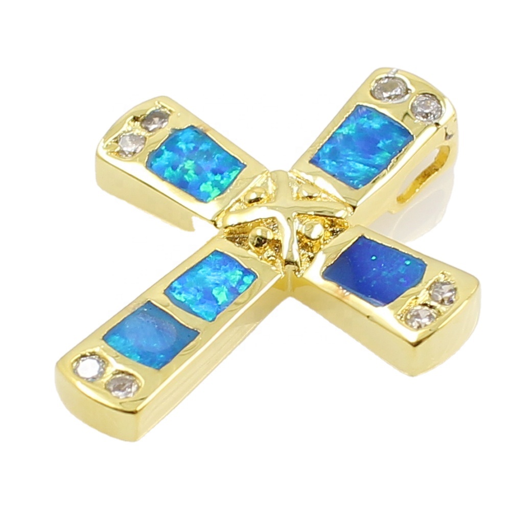 ස්වාභාවික ඔපල් 925 ස්ටර්ලිං රිදී හරස් පෙන්ඩු ආභරණ 7