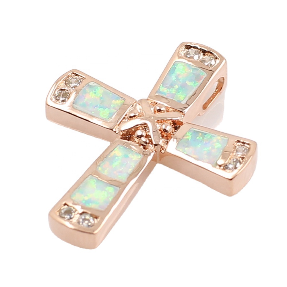 ස්වාභාවික ඔපල් 925 ස්ටර්ලිං රිදී හරස් පෙන්ඩු ආභරණ 11