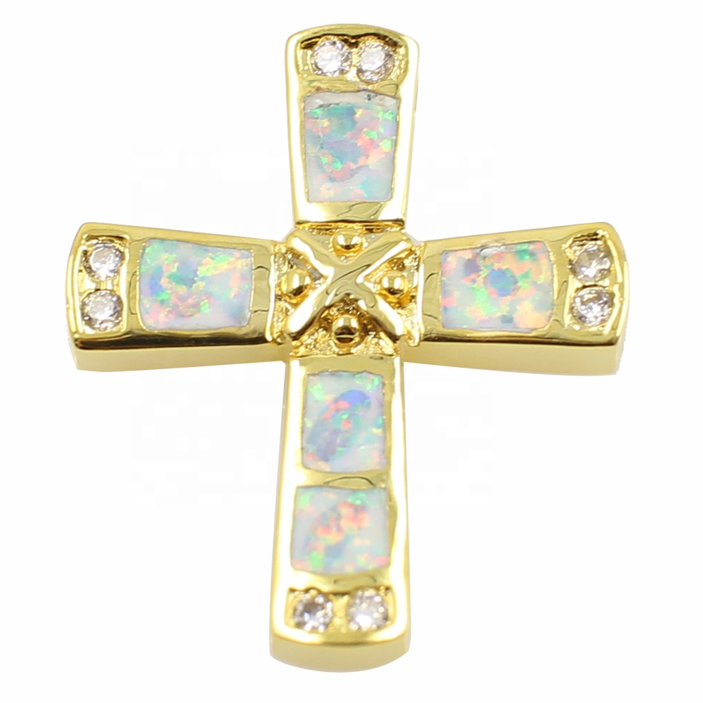 ස්වාභාවික ඔපල් 925 ස්ටර්ලිං රිදී හරස් පෙන්ඩු ආභරණ 9