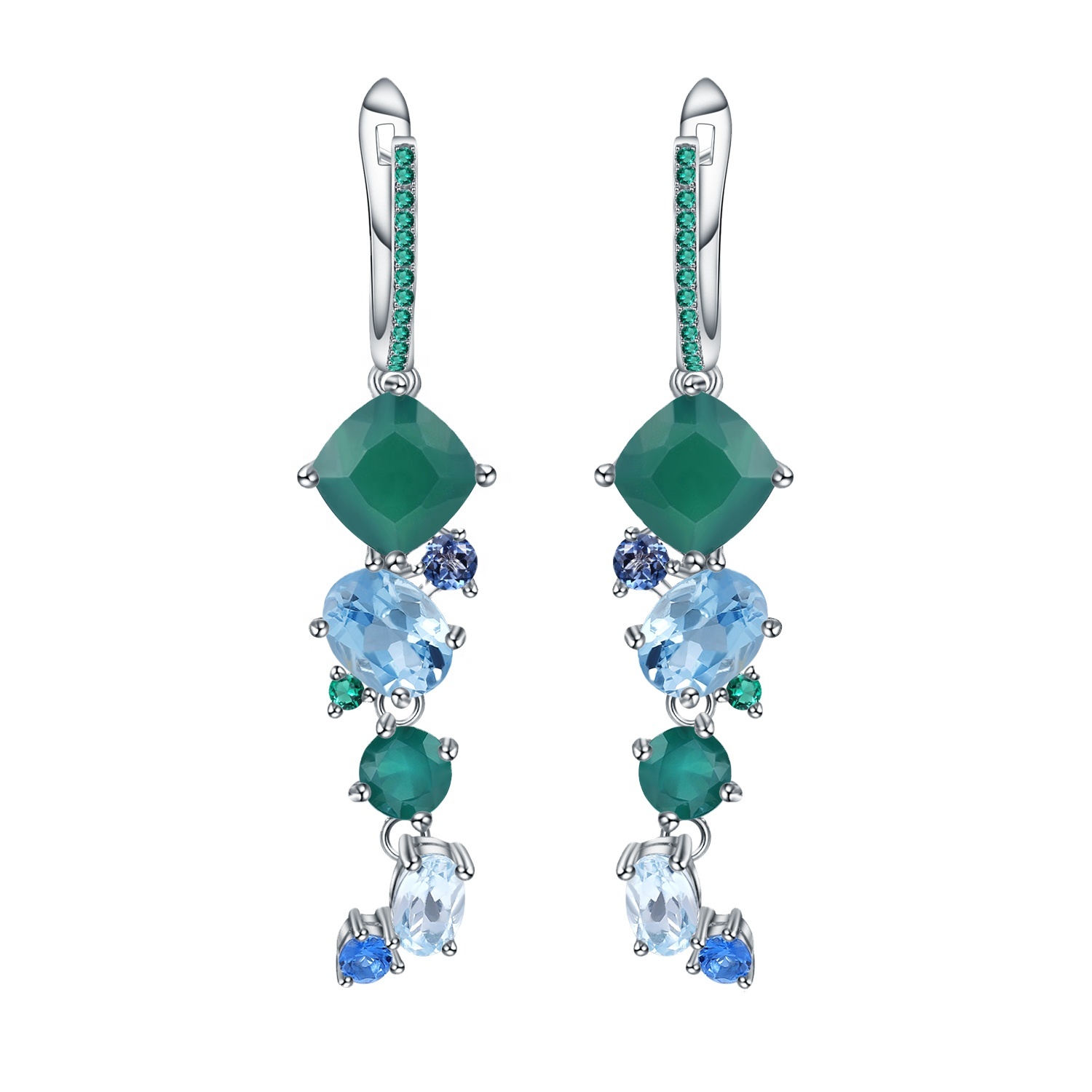 Siamond Eserrings / Turquoise Mhete / Sapphire mhete 19